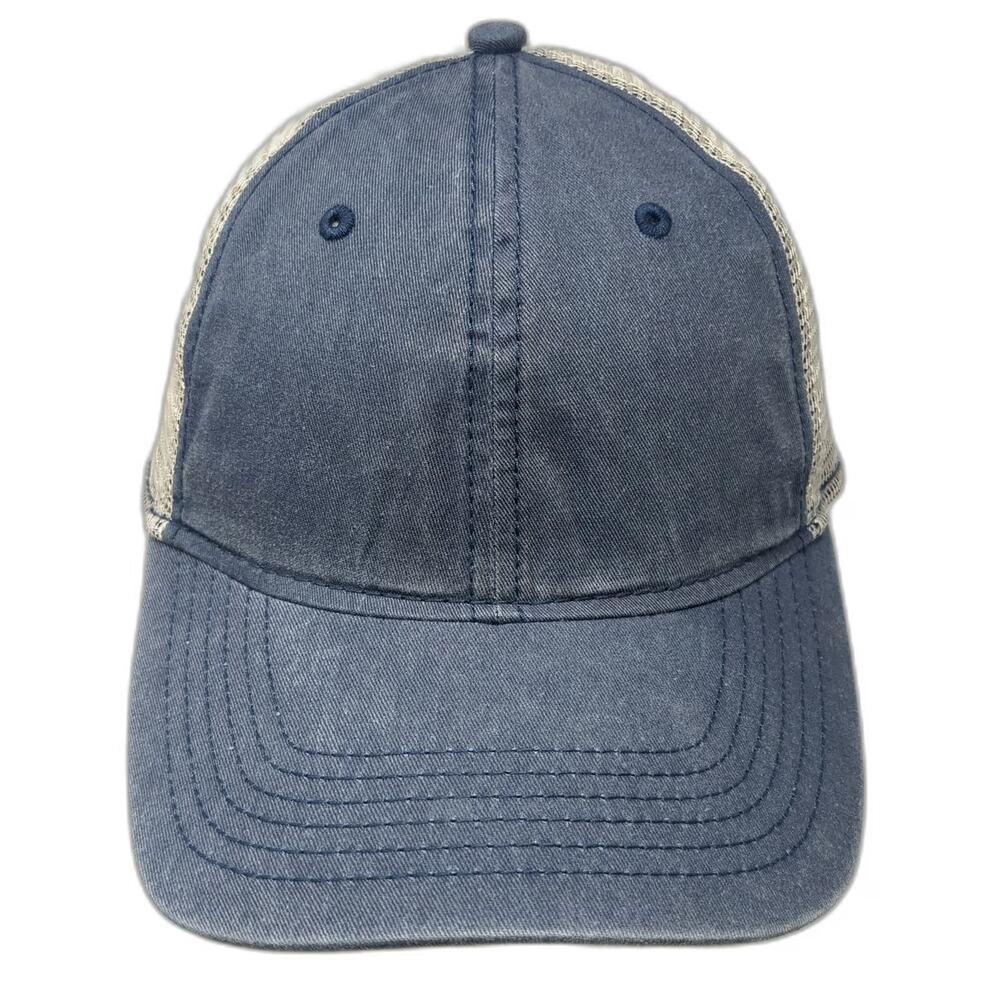 George Trucker Hat Blue One Size Mesh Back Snapback Curved Brim Cotton